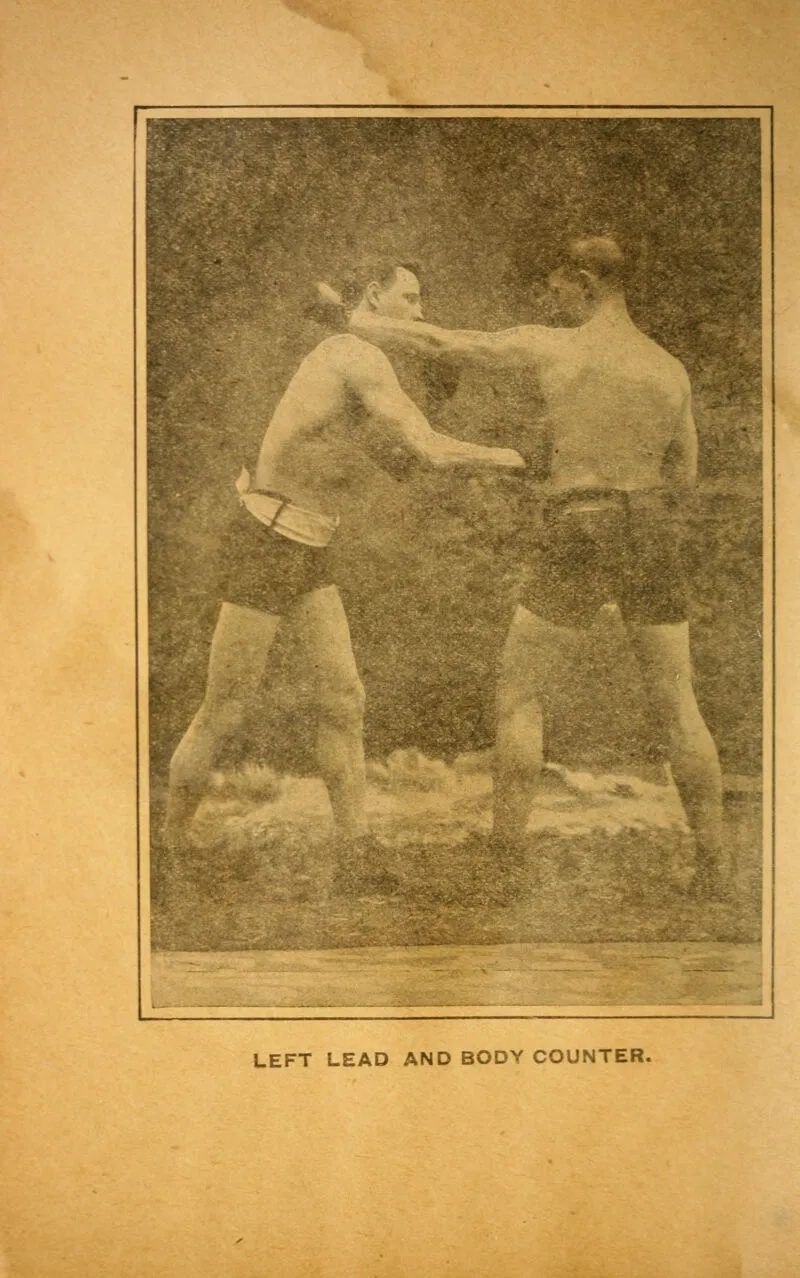 Left Lead and Body Counter — orthodox vs orthodox exchange, from Boxing and How to Train (1913)