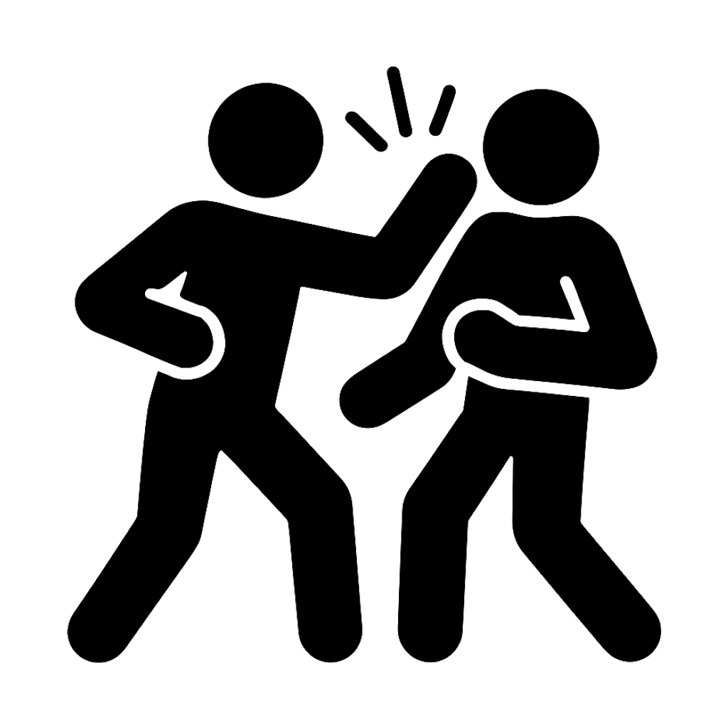 Defence technique silhouette — blocking and parrying stance