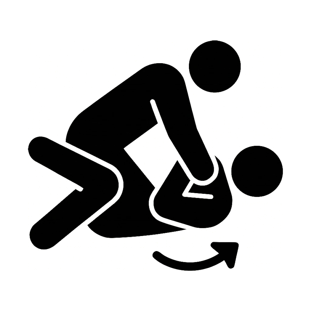 Escape and reversal technique silhouette — breaking free from a hold
