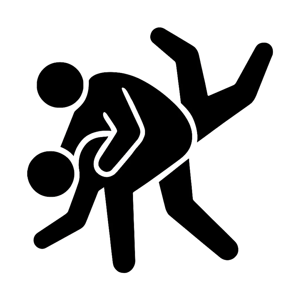 Takedown technique silhouette — wrestling takedown in progress