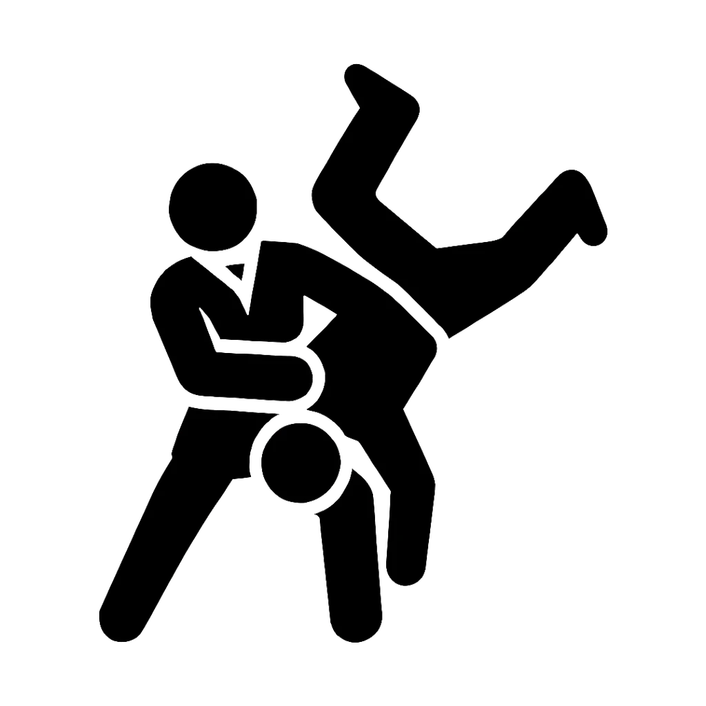 Throwing technique silhouette — judo or wrestling throw